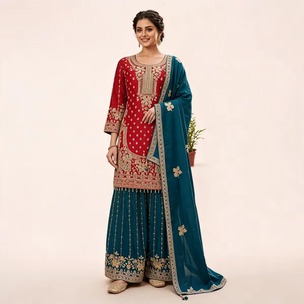 Burned_Orange_Cotton_Kurta_Set_For_Women