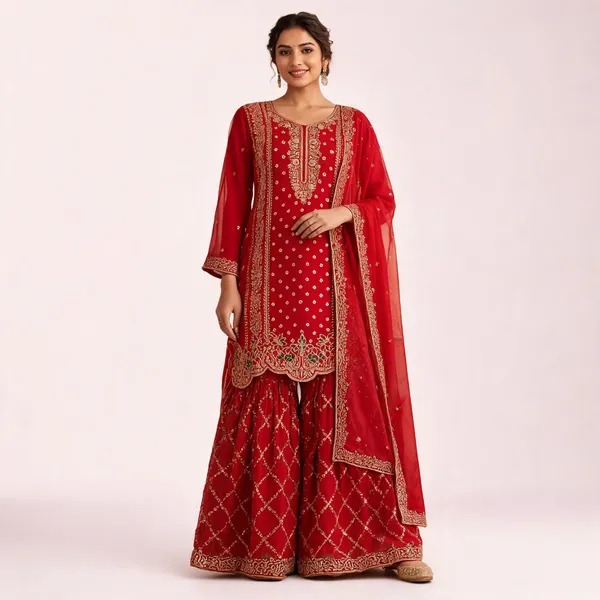 Burned_Orange_Georgette_Kurta_Set_For_Women