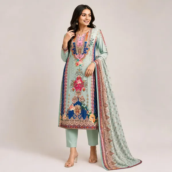 Multicolor_Cotton_Kurta_Set_For_Women