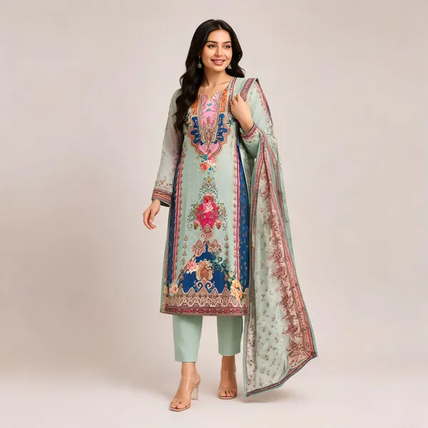 Multicolor_Cotton_Kurta_Set_For_Women