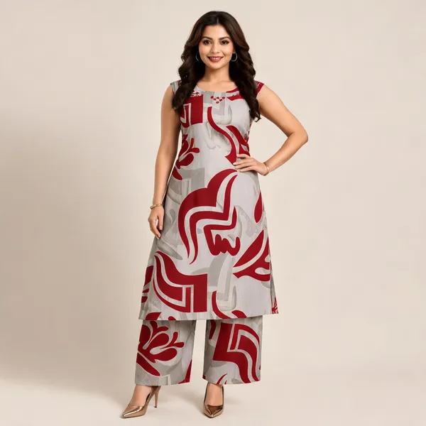 Grey_Red_Cotton_Co-Ord_Set_For_Women
