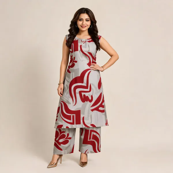 Grey_Red_Cotton_Co-Ord_Set_For_Women
