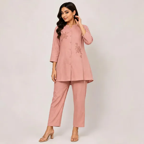 Pink_Cotton_Co-Ord_Set_For_Women