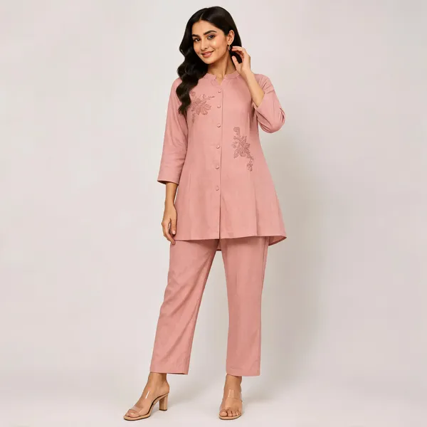 Pink_Cotton_Co-Ord_Set_For_Women