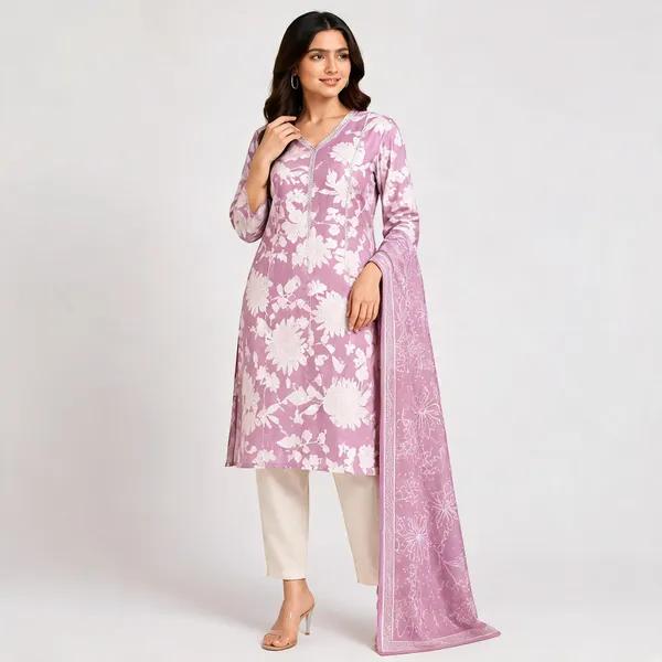 Lavender_Cotton_Kurta_Set_For_Women