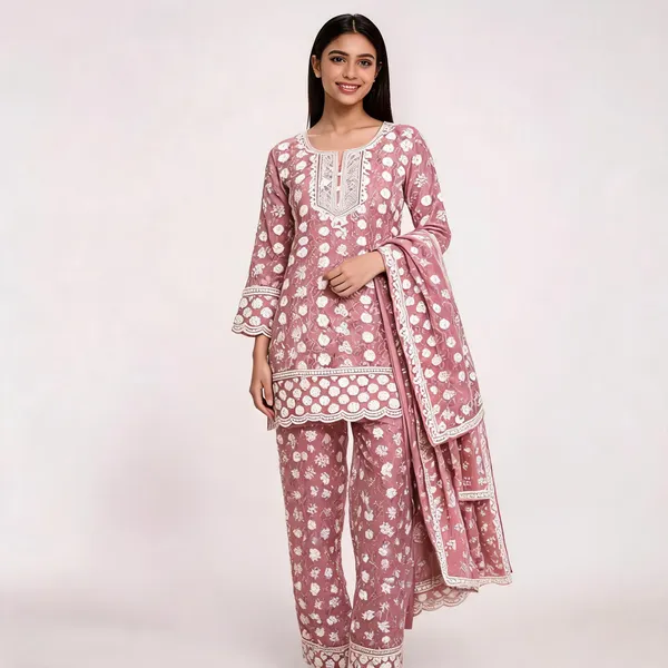 Pink_Cotton_Kurta_Set_For_Women