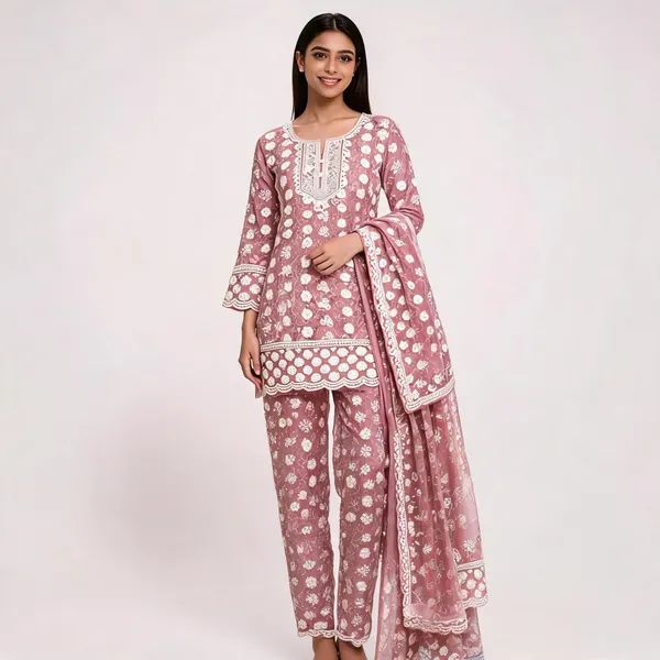 Pink_Cotton_Kurta_Set_For_Women