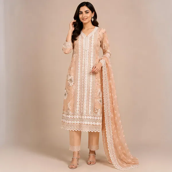 Beige_Cotton_Kurta_Set_For_Women