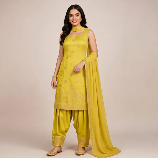 Yellow_Cotton_Kurta_Set_For_Women