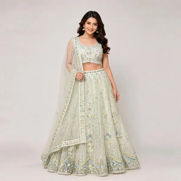 Multicolor_Cotton_Lehenga_Blouse_And_Dupatta_For_Women