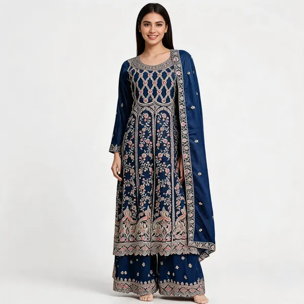 Wine_Vichitra_Kurta_Set_For_Women