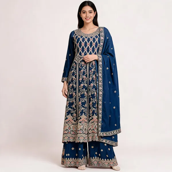 Wine_Vichitra_Kurta_Set_For_Women