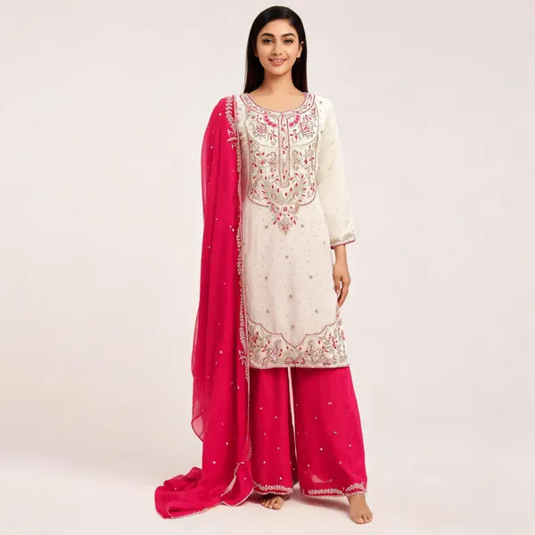 White_Soft_Silk_Kurta_Set_For_Women