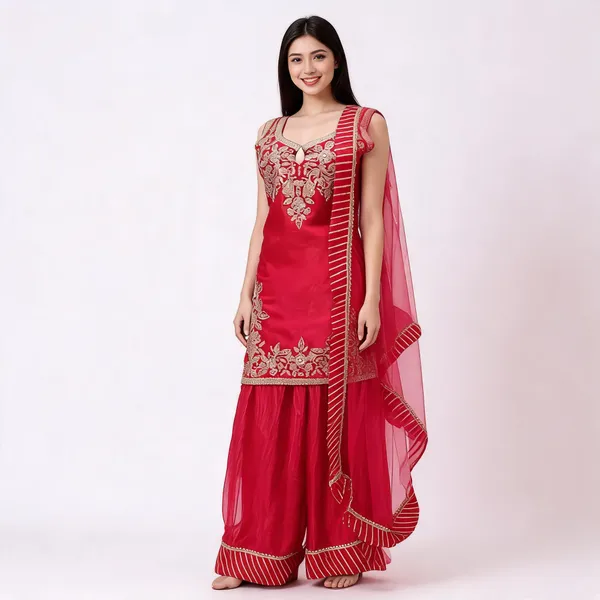 Red_Soft_Silk_Kurta_Set_For_Women