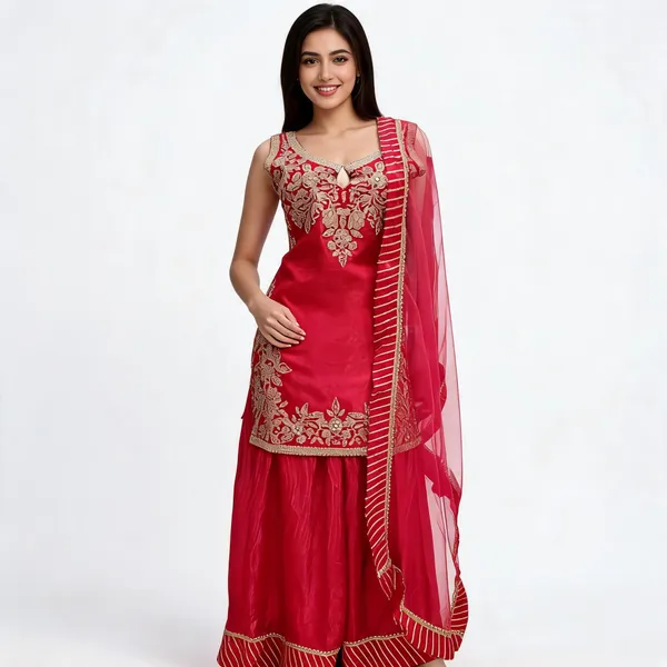Red_Soft_Silk_Kurta_Set_For_Women