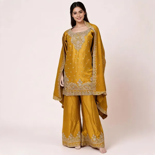 Yellow_Silk_Kurta_Set_For_Women
