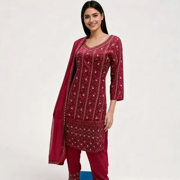 Blush_Pink_Georgette_Kurta_Set_For_Women