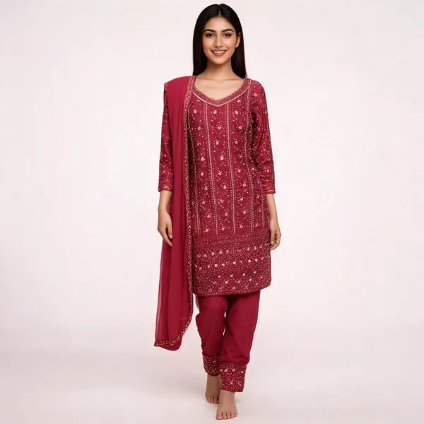 Blush_Pink_Georgette_Kurta_Set_For_Women