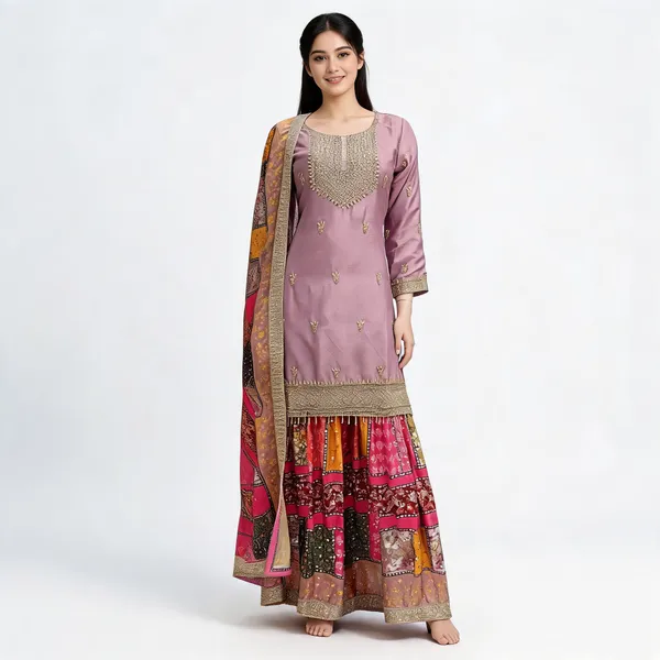 Lavender_Vichitra_Kurta_Set_For_Women