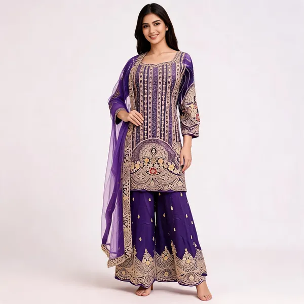 Purple_Vichitra_Kurta_Set_For_Women
