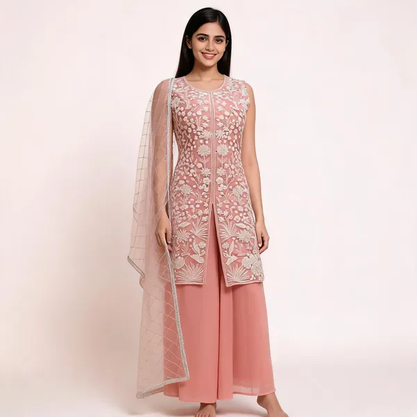 Pitch_Georgette_Kurta_Set_For_Women