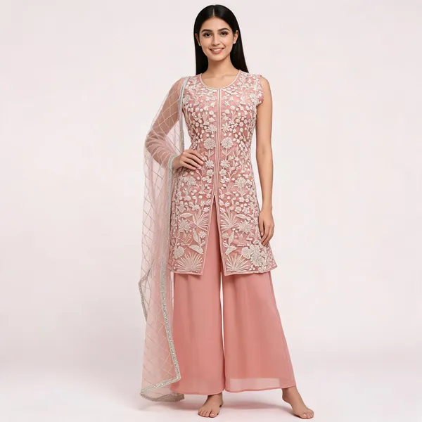 Pitch_Georgette_Kurta_Set_For_Women