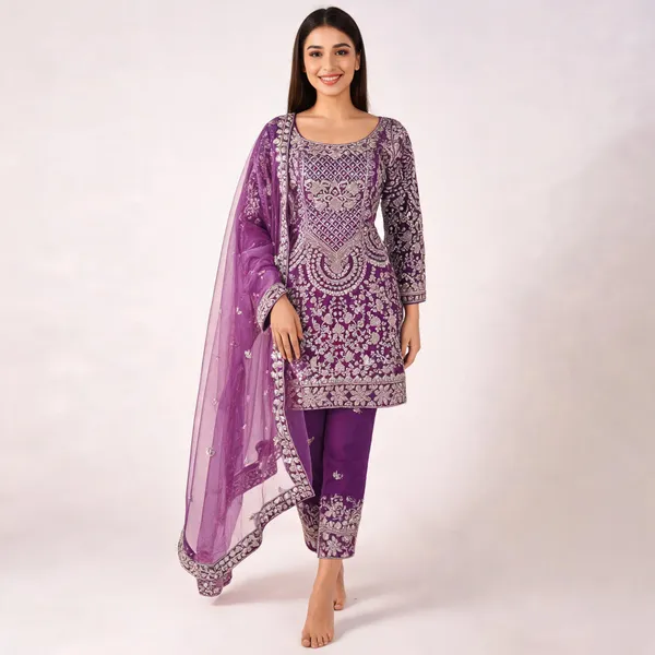 Purple_Georgette_Kurta_Set_For_Women