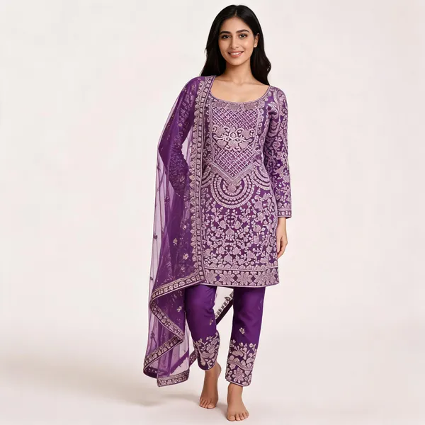 Purple_Georgette_Kurta_Set_For_Women