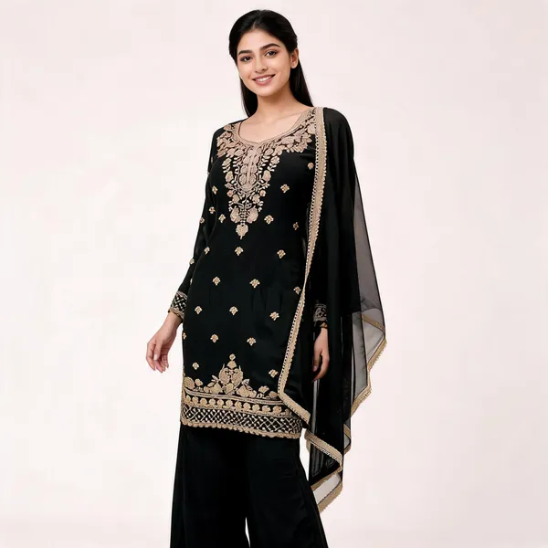 Brown_Georgette_Kurta_Set_For_Women