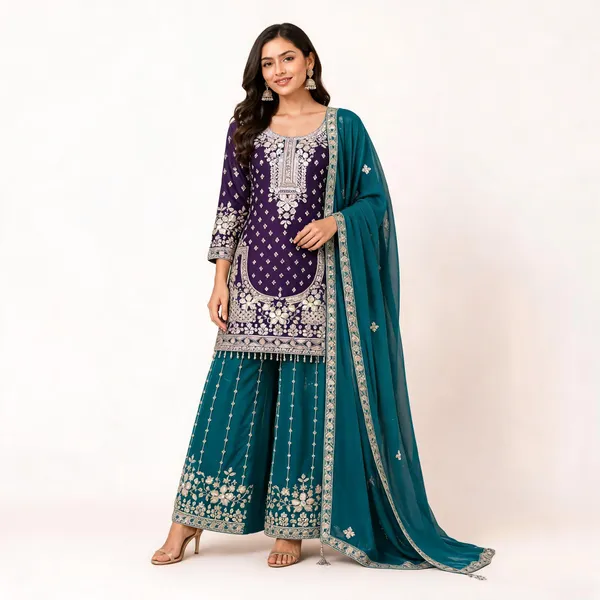 Purple_Silk_Kurta_Set_For_Women