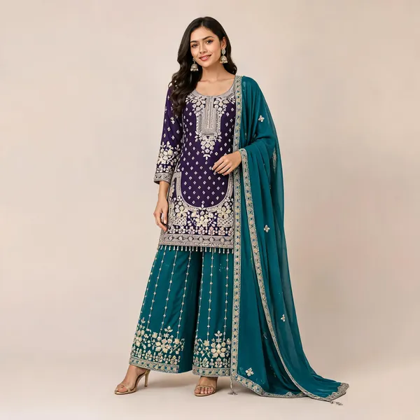 Purple_Silk_Kurta_Set_For_Women