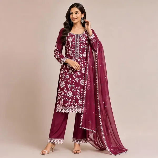 Blush_Pink_Georgette_Kurta_Set_For_Women