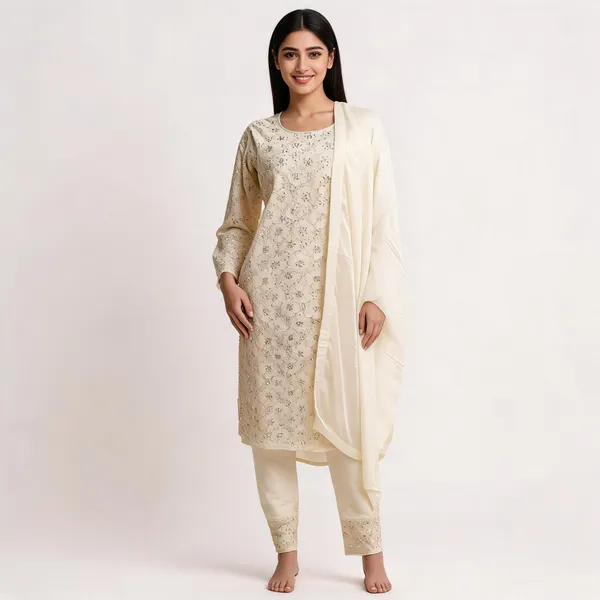White_Lace_Kurta_Set_For_Women