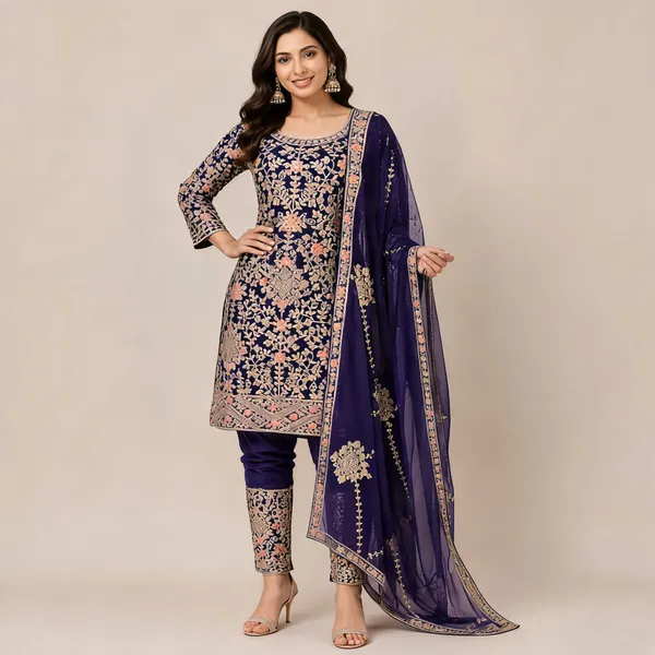 Purple_Georgette_Kurta_Set_For_Women