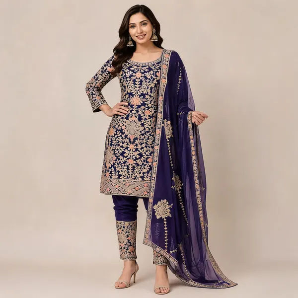 Purple_Georgette_Kurta_Set_For_Women