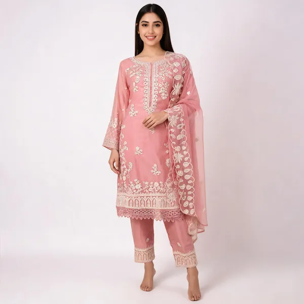 Pink_Muslin_Kurta_Set_For_Women