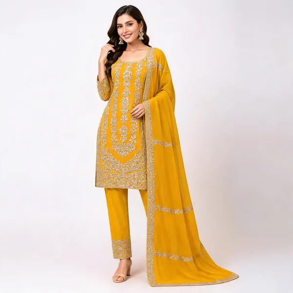 Yellow_Silk_Kurta_Set_For_Women