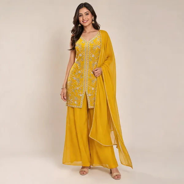 Yellow_Silk_Kurta_Set_For_Women