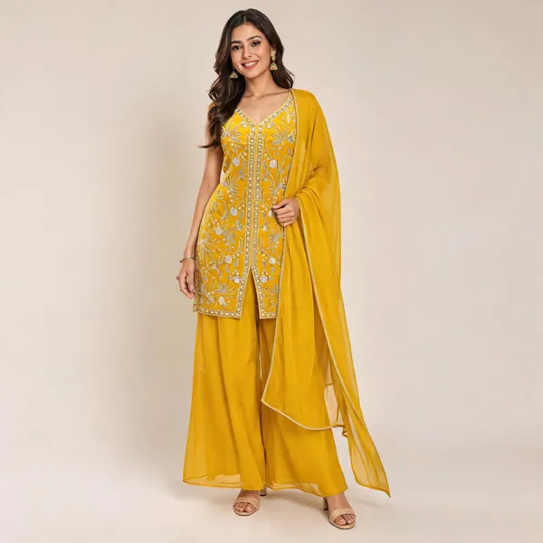 Yellow_Silk_Kurta_Set_For_Women