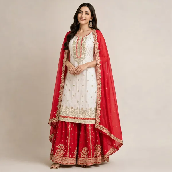 White_Silk_Kurta_Set_For_Women