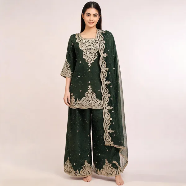 Green_Silk_Kurta_Set_For_Women