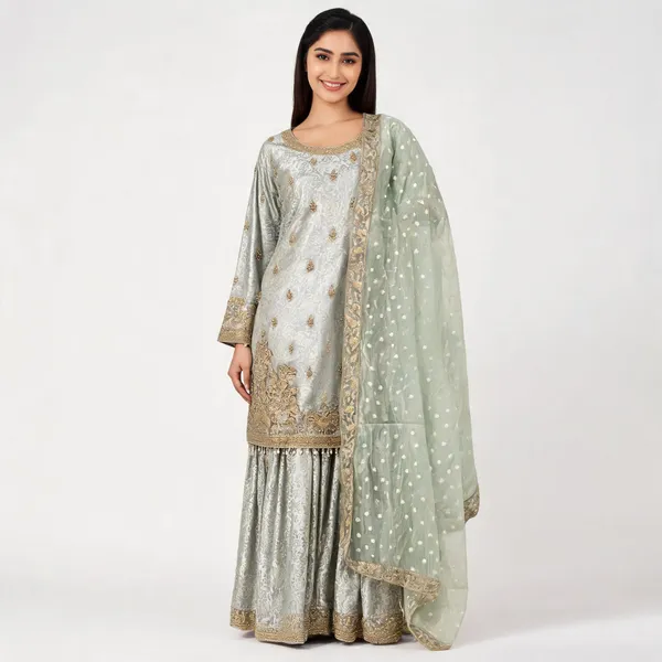 Pista_Green_Net_Kurta_Set_For_Women