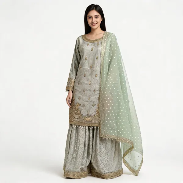 Pista_Green_Net_Kurta_Set_For_Women