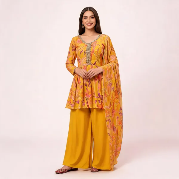 Yellow_Silk_Kurta_Set_For_Women