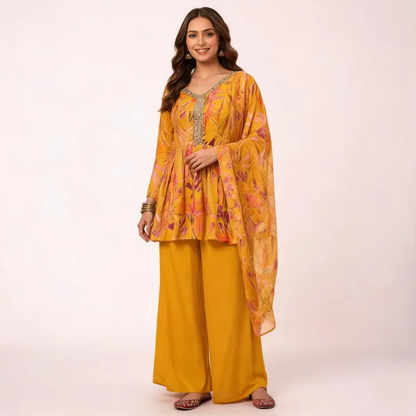 Yellow_Silk_Kurta_Set_For_Women