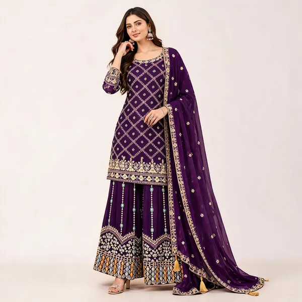 Purple_Silk_Kurta_Set_For_Women