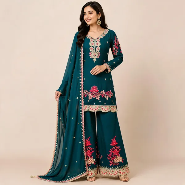 Rama_Green_Georgette_Kurta_Set_For_Women
