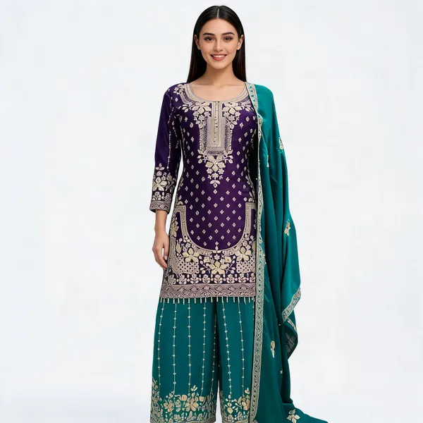 Purple_Silk_Kurta_Set_For_Women