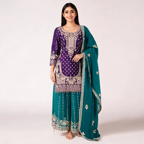 Purple_Silk_Kurta_Set_For_Women