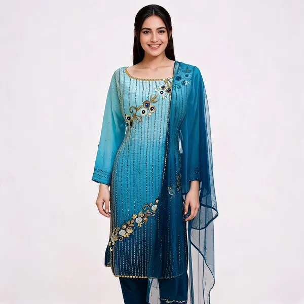 Sky_Blue_Silk_Kurta_Set_For_Women